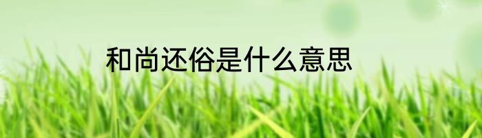 和尚还俗是什么意思