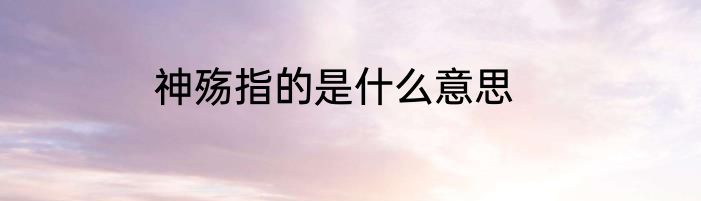 神殇指的是什么意思