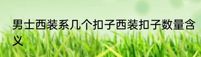 男士西装系几个扣子西装扣子数量含义