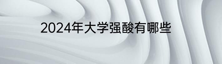 2024年大学强酸有哪些