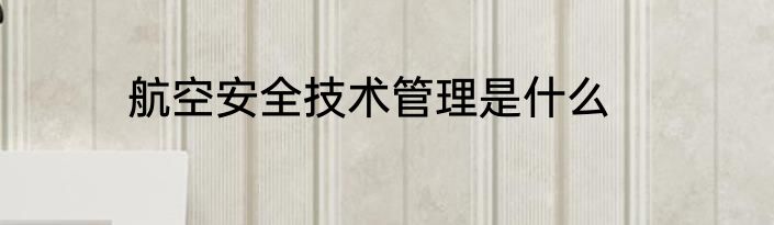 航空安全技术管理是什么