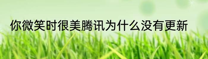 你微笑时很美腾讯为什么没有更新