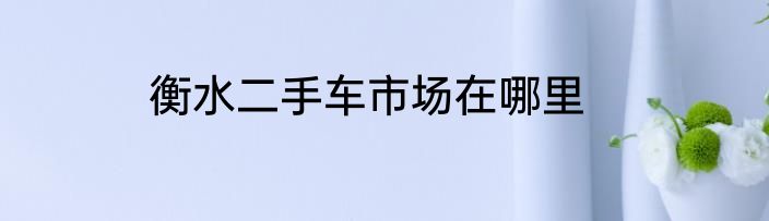 衡水二手车市场在哪里