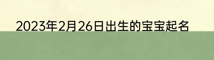 2023年2月26日出生的宝宝起名