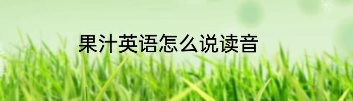 果汁英语怎么说读音