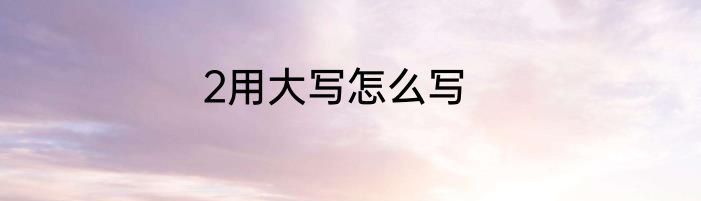 2用大写怎么写