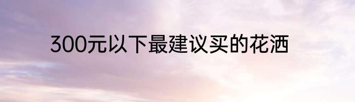 300元以下最建议买的花洒