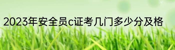 2023年安全员c证考几门多少分及格