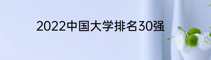 2022中国大学排名30强