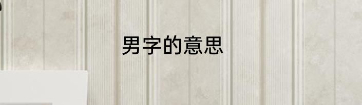 男字的意思