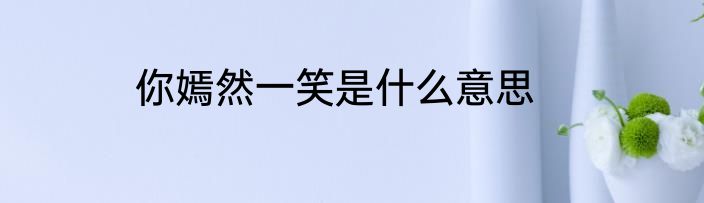 你嫣然一笑是什么意思