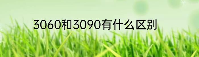 3060和3090有什么区别