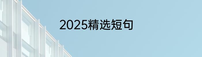 2025精选短句
