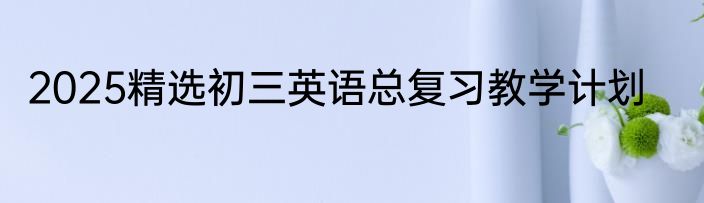 2025精选初三英语总复习教学计划