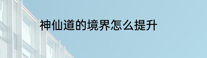 神仙道的境界怎么提升