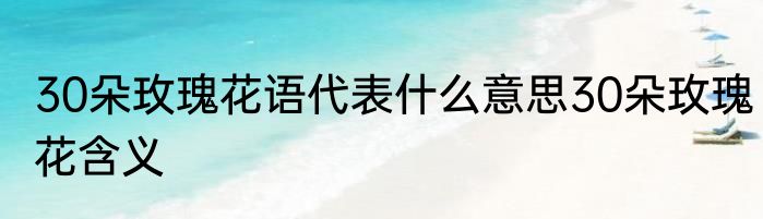 30朵玫瑰花语代表什么意思30朵玫瑰花含义