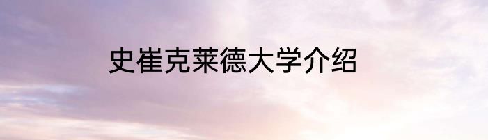 史崔克莱德大学介绍