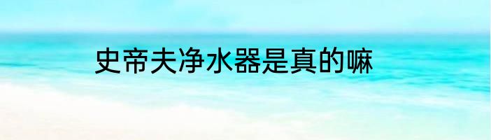 史帝夫净水器是真的嘛