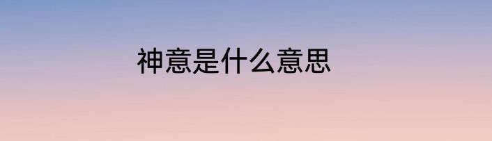 神意是什么意思