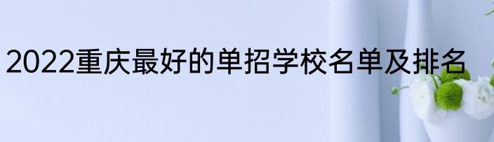2022重庆最好的单招学校名单及排名