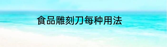 食品雕刻刀每种用法