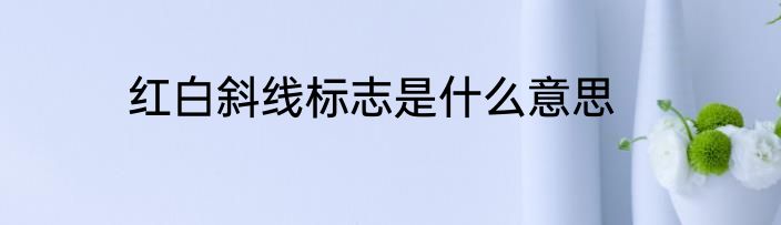 红白斜线标志是什么意思