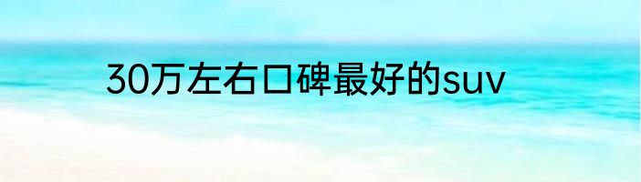 30万左右口碑最好的suv