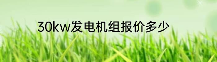 30kw发电机组报价多少