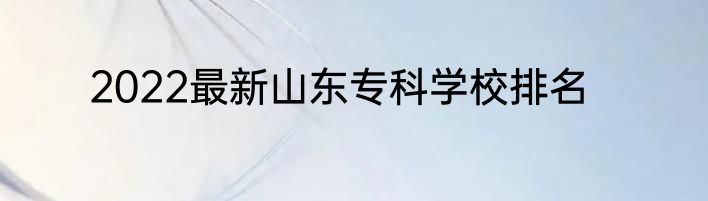 2022最新山东专科学校排名
