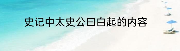 史记中太史公曰白起的内容