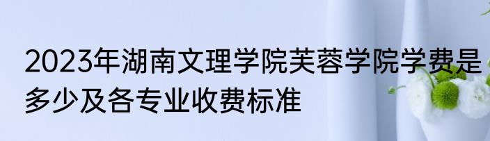 2023年湖南文理学院芙蓉学院学费是多少及各专业收费标准