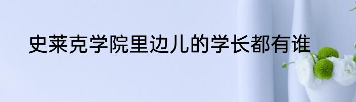 史莱克学院里边儿的学长都有谁