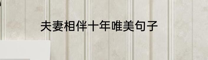 夫妻相伴十年唯美句子