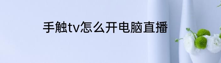 手触tv怎么开电脑直播