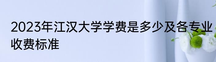 2023年江汉大学学费是多少及各专业收费标准