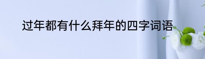 过年都有什么拜年的四字词语
