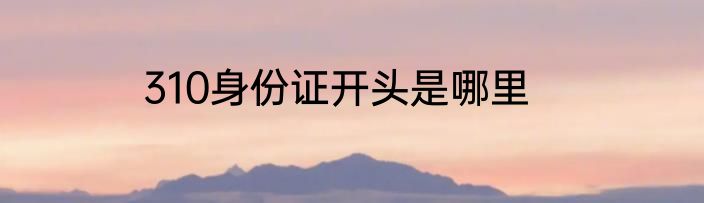 310身份证开头是哪里