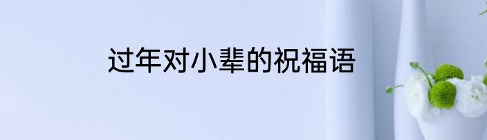 过年对小辈的祝福语