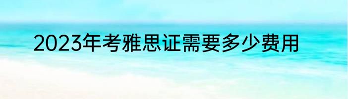 2023年考雅思证需要多少费用