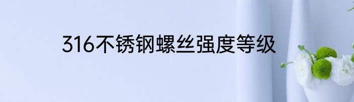 316不锈钢螺丝强度等级