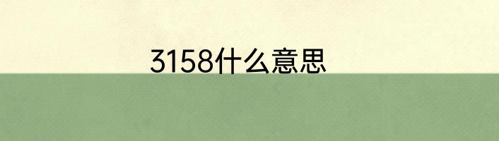 3158什么意思