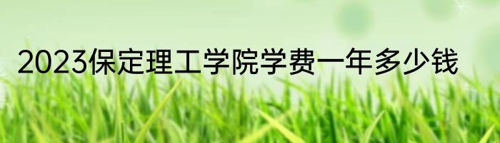 2023保定理工学院学费一年多少钱