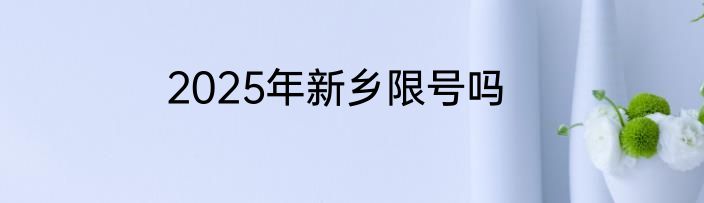 2025年新乡限号吗