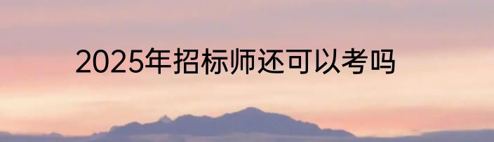 2025年招标师还可以考吗