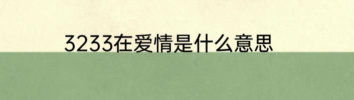 3233在爱情是什么意思