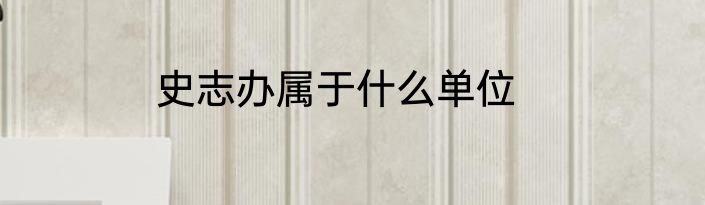 史志办属于什么单位