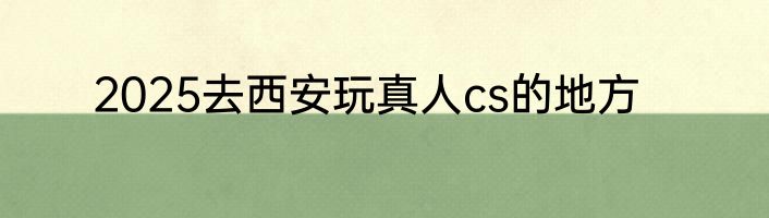 2025去西安玩真人cs的地方