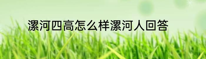 漯河四高怎么样漯河人回答