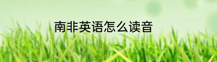 南非英语怎么读音