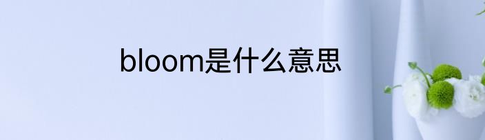 bloom是什么意思